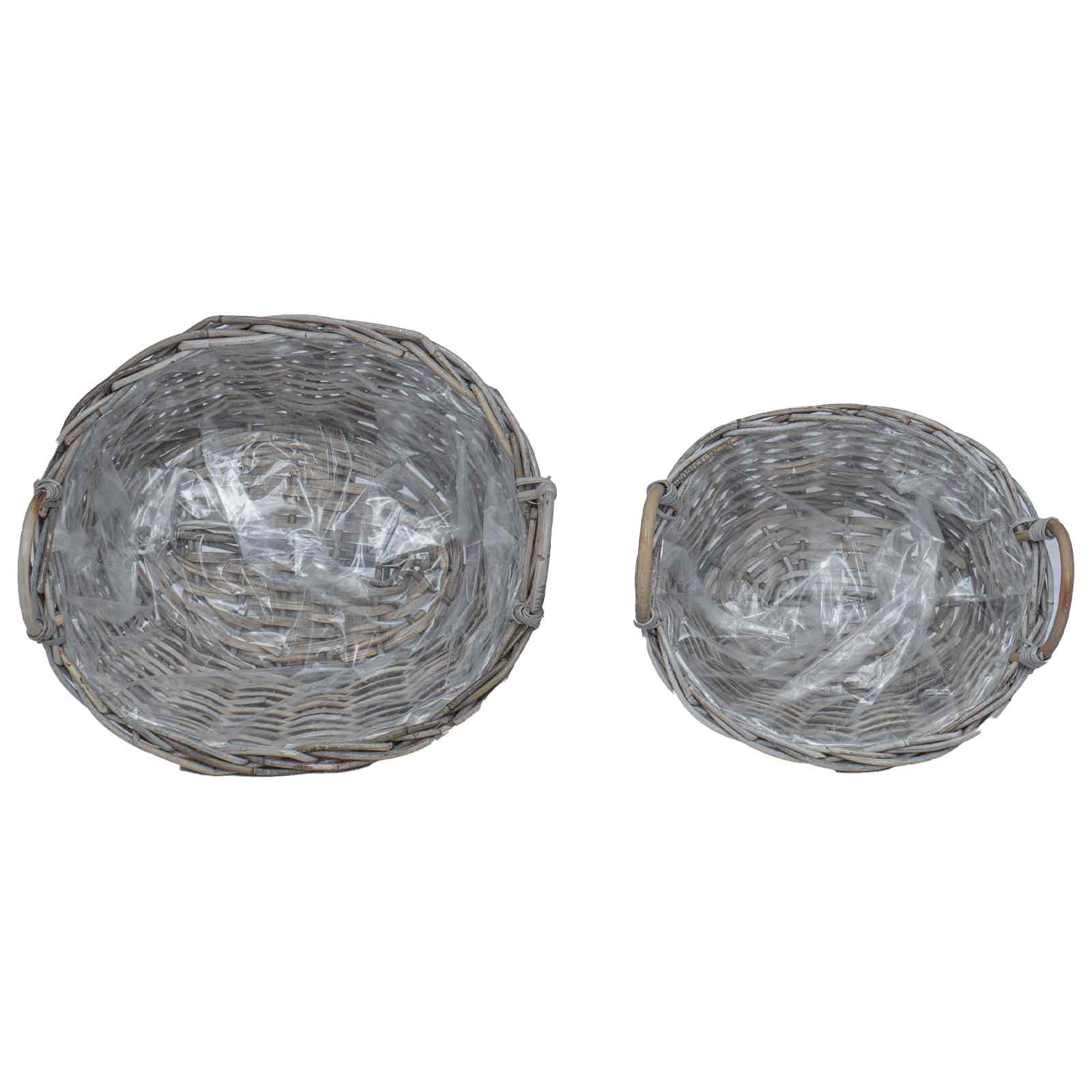 Košarica za saksije s pohranom 2 pcs Siva Lacak ratan
