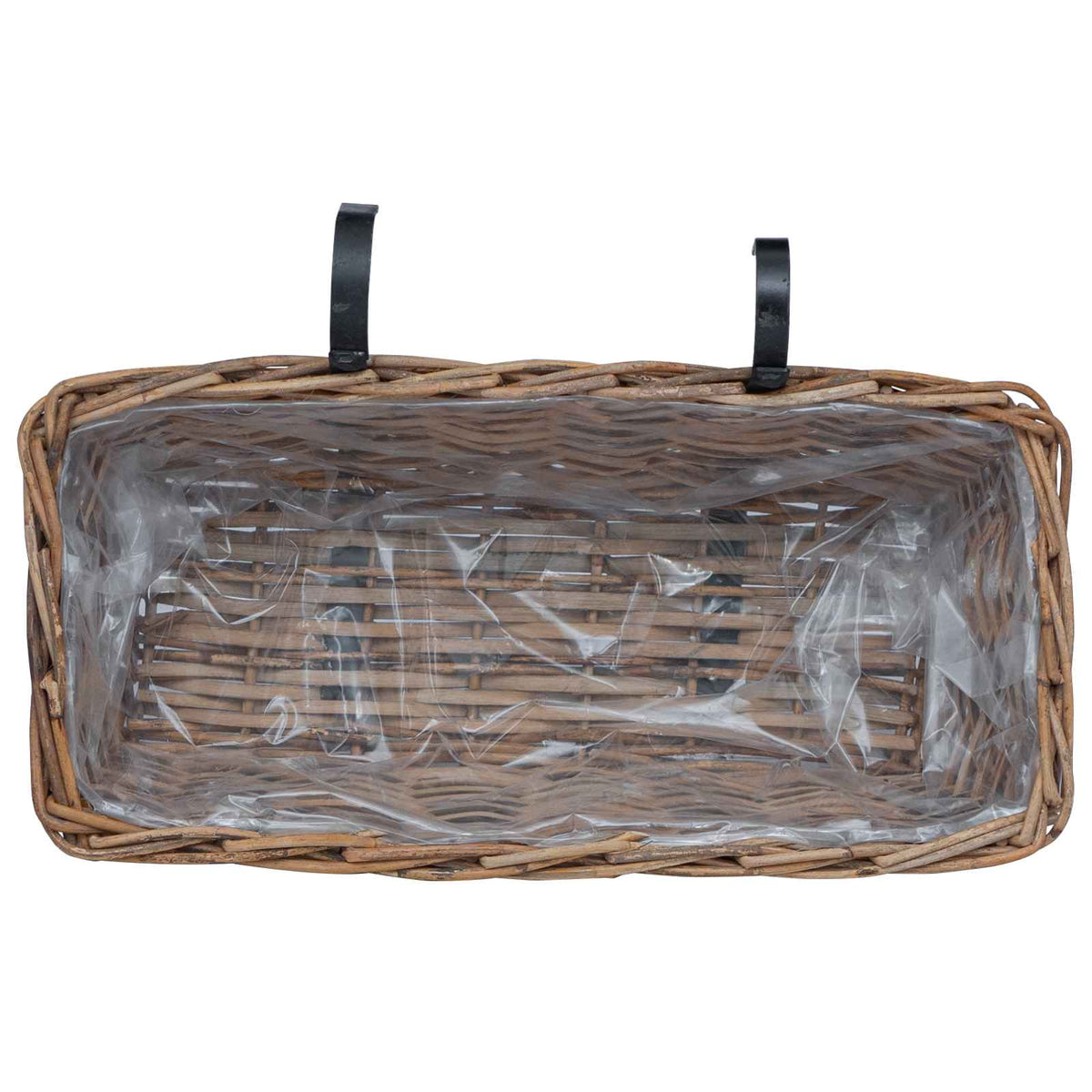 Viseća Košara za Saksije s pohranom 2 pcs Smeđa 48 x 22 x 15 cm
