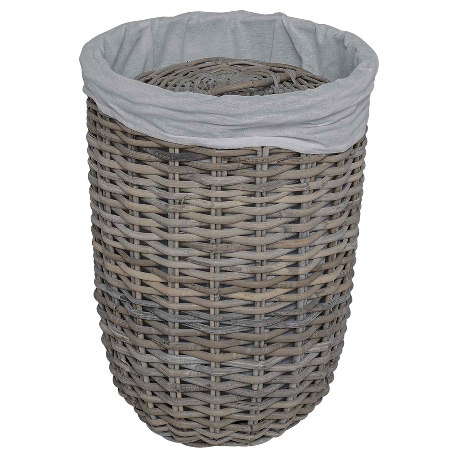 Kanta za rublje s poklopcem 2 pcs Kubu siva Kubu Ratan