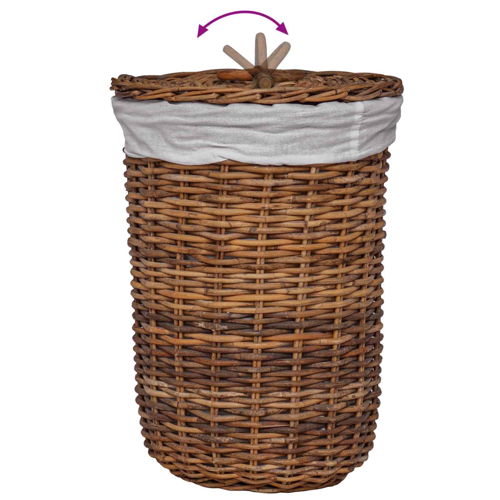 Košarica za rublje 2 pcs Smeđa Kubu Ratan