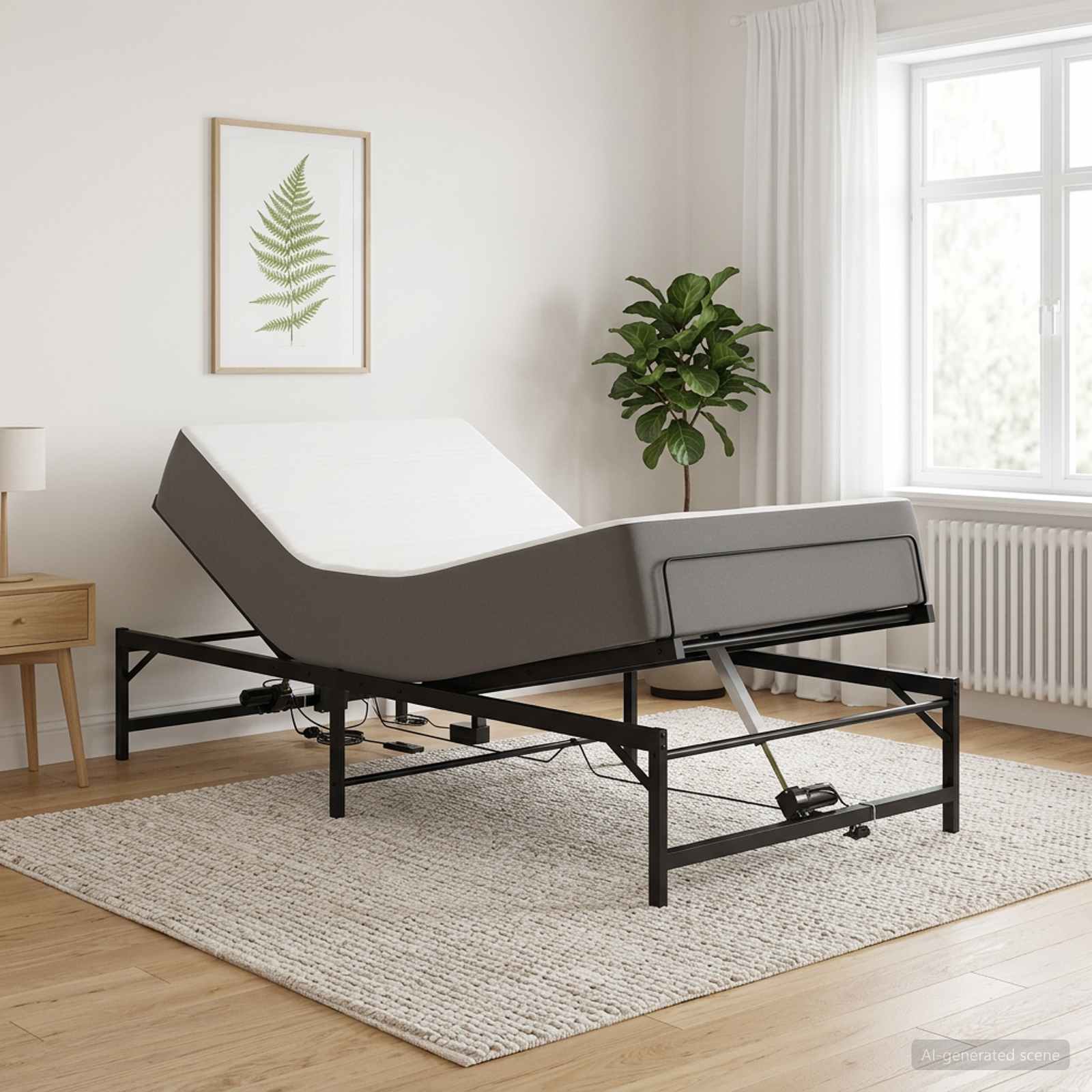Električni podesivi okvir kreveta Crna 90 x 190 cm Čelik