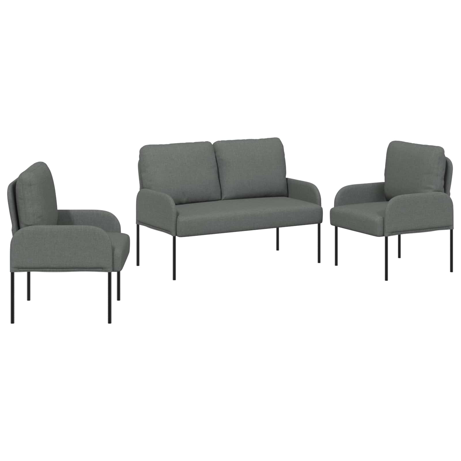 Setovi sofa 3 pcs Tamno siva 115 x 56 x 80 cm Šperploča