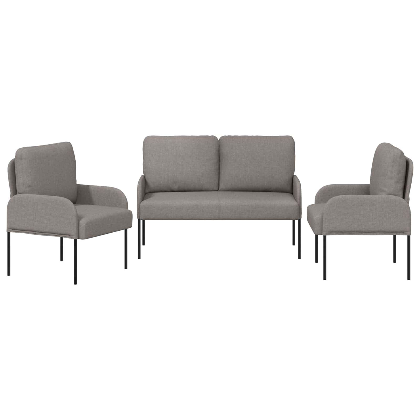 Setovi sofa 3 pcs Sivo-smeđa 115 x 56 x 80 cm Šperploča