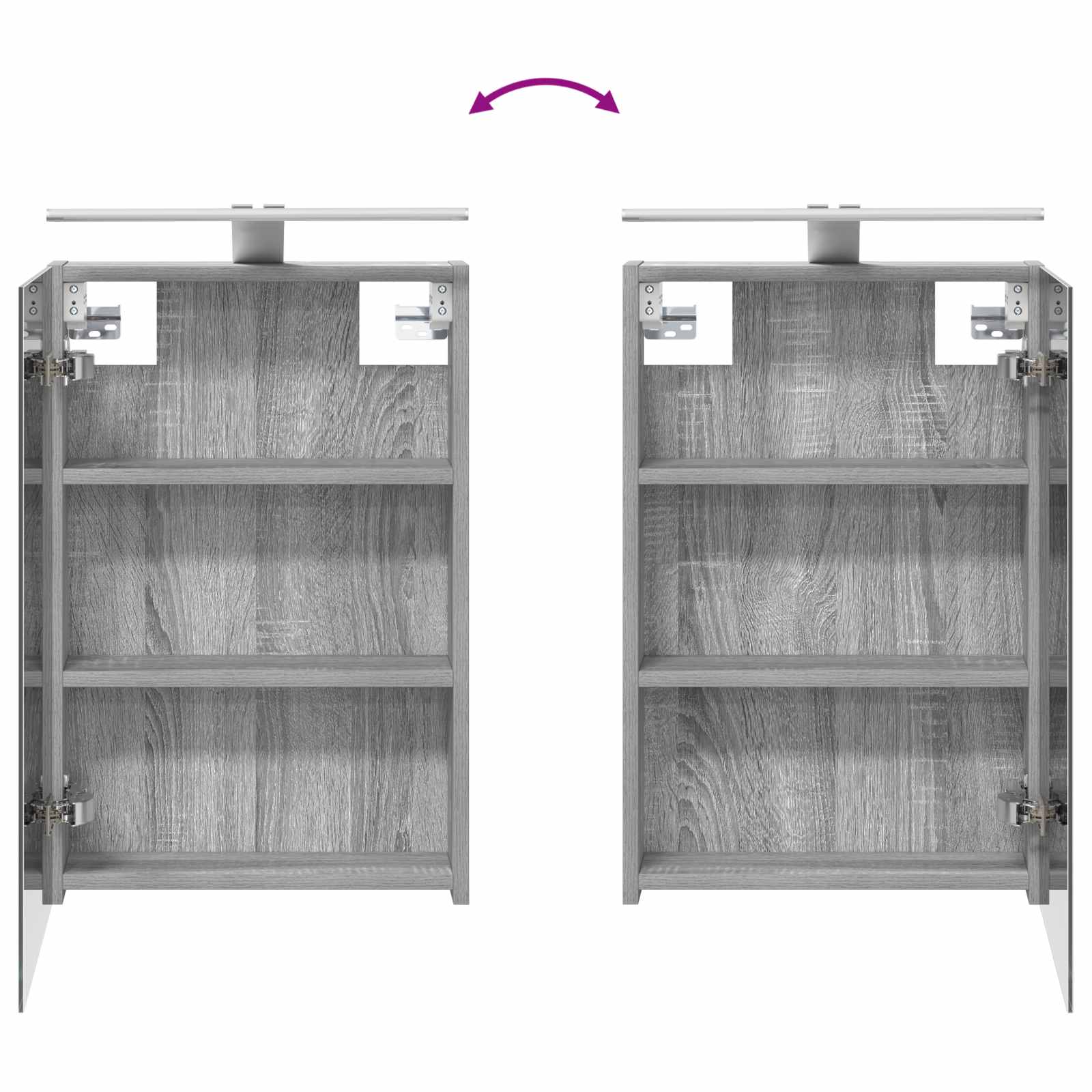 Kupaonski ormar s ogledalom Siva Sonoma 40 x 10,5 x 60,5 cm