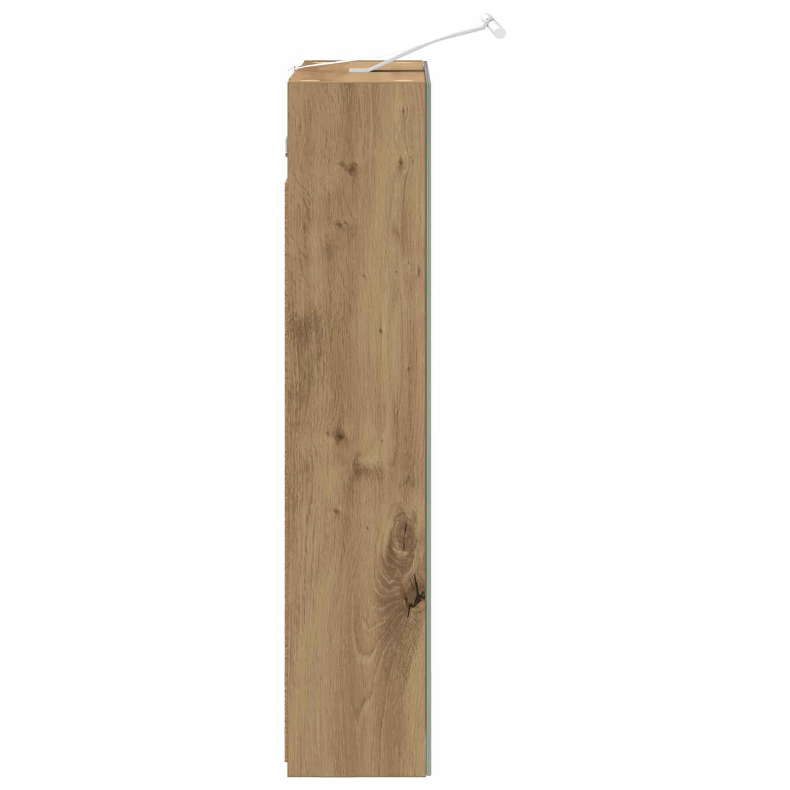 Kupaonski ormar s ogledalom S LED lampica Umjetnička hrastovina