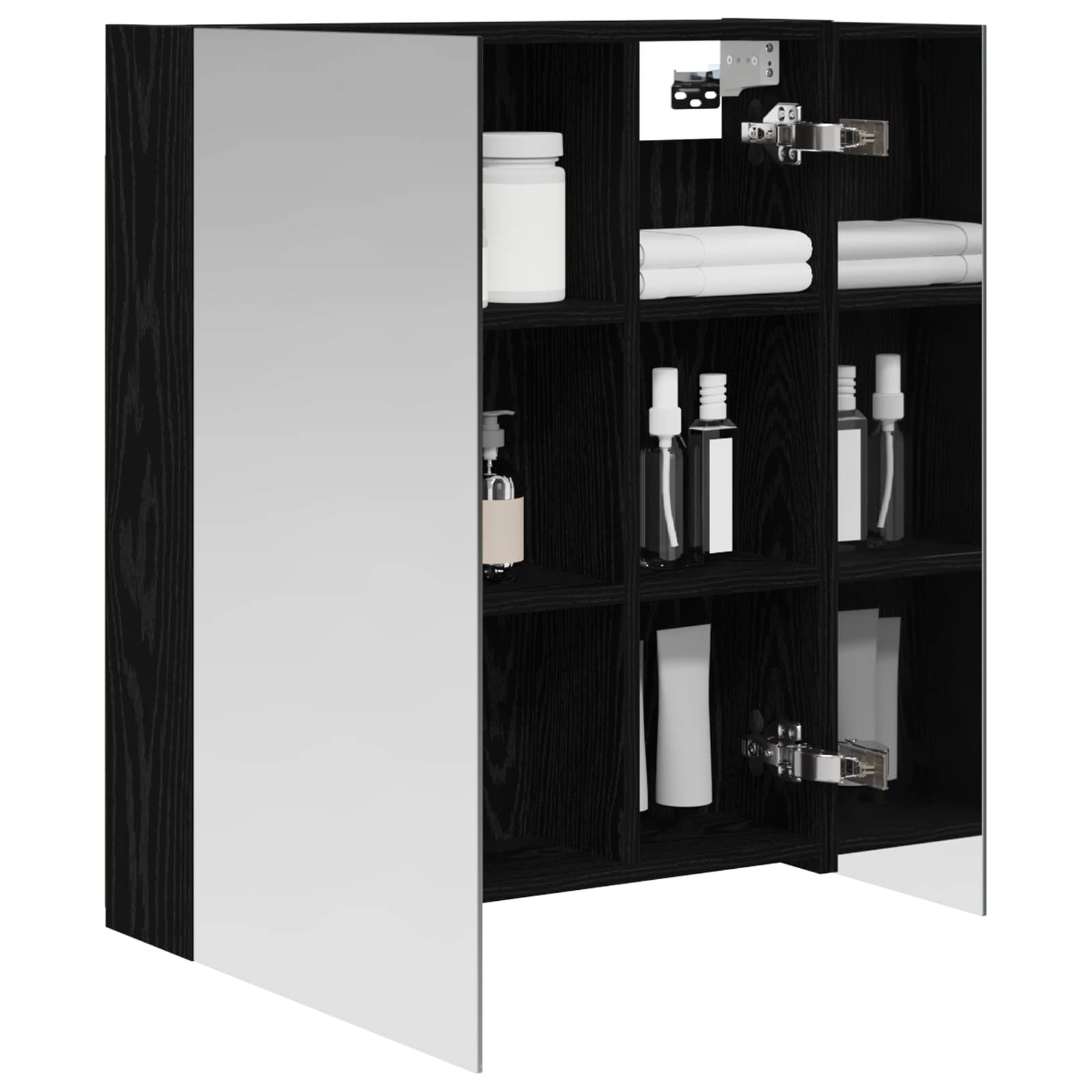 Kupaonski ormar s ogledalom Crni hrast 60 x 14,5 x 70 cm