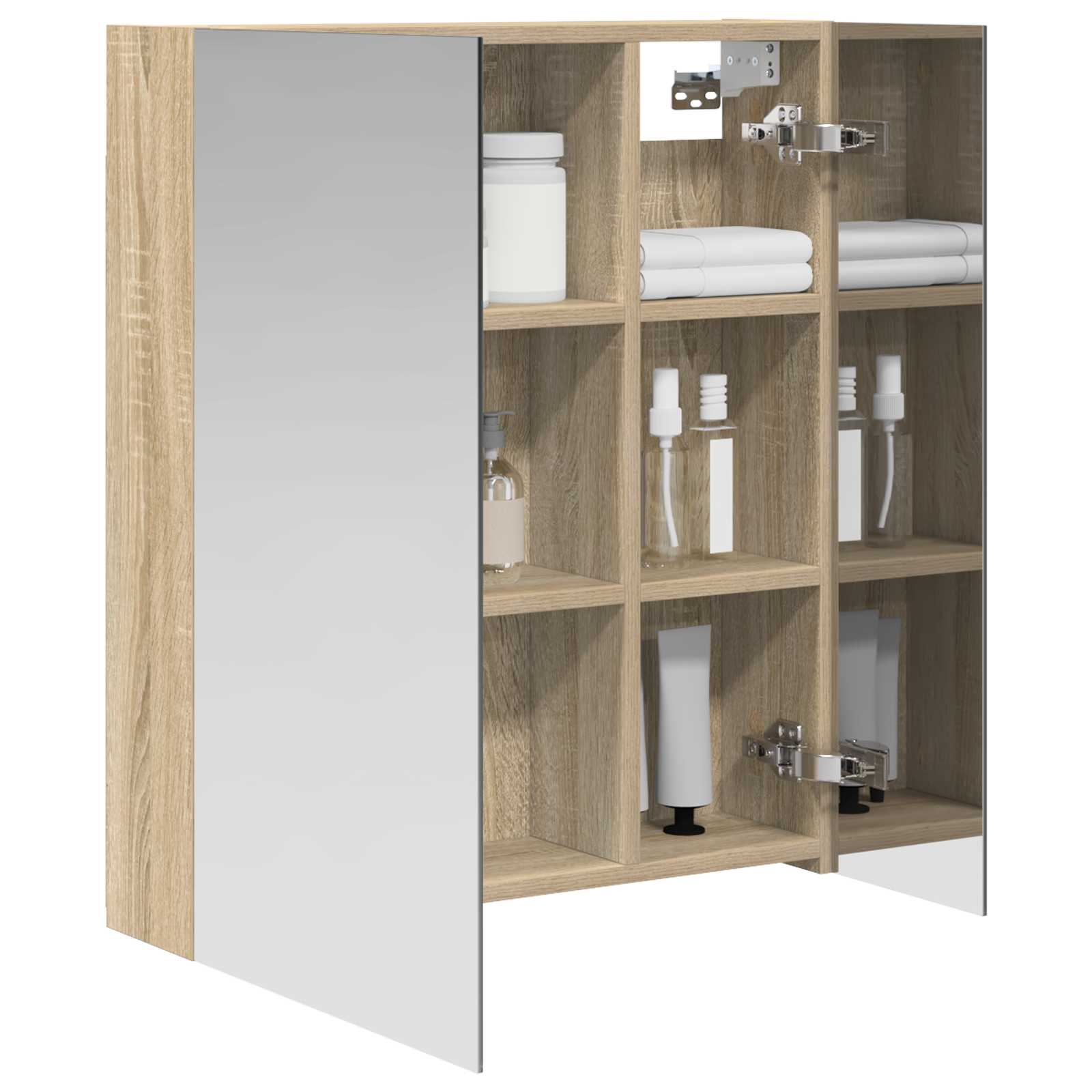 Kupaonski ormar s ogledalom Sonoma hrast 60 x 14,5 x 70 cm