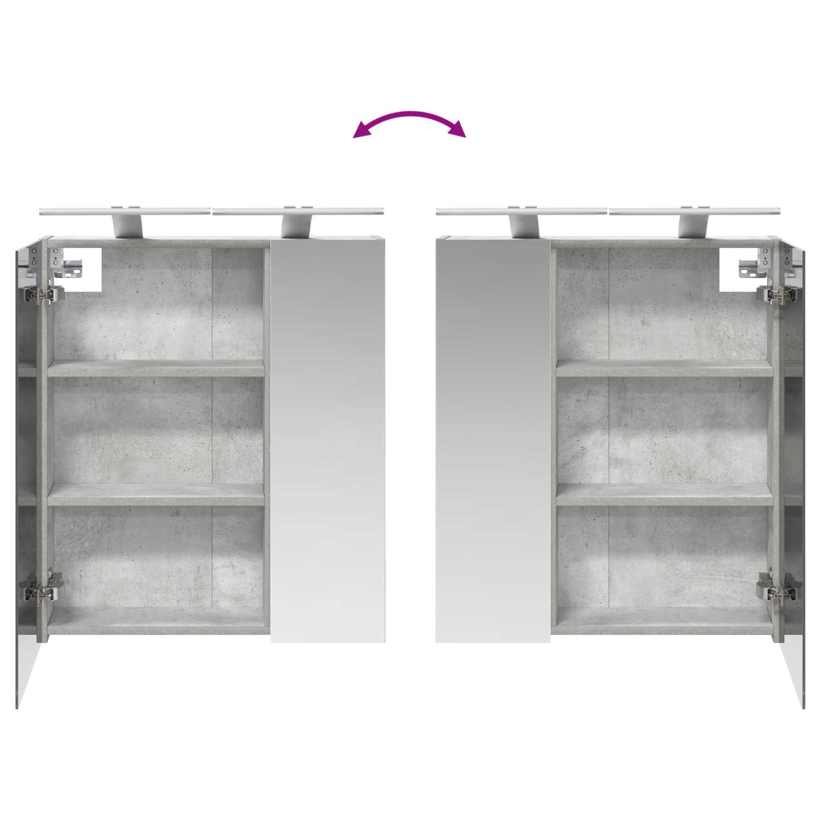 Kupaonski ormar s ogledalom Betonski sivi 60 x 14,5 x 70 cm