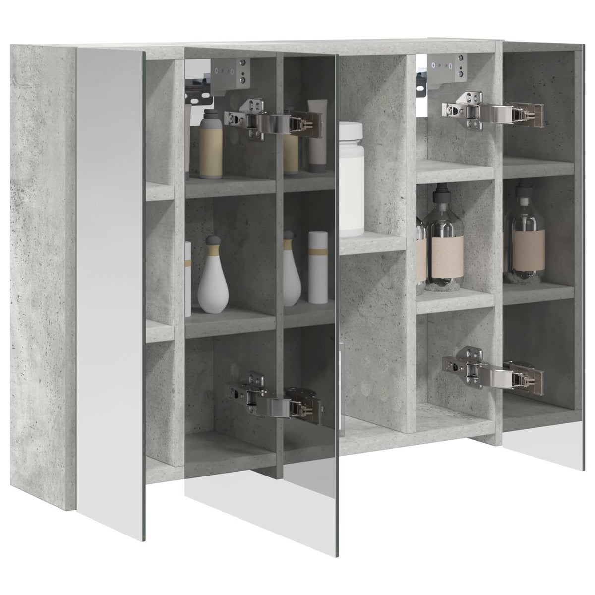 Kupaonski ormar s ogledalom Betonski sivi 60 x 14,5 x 50 cm