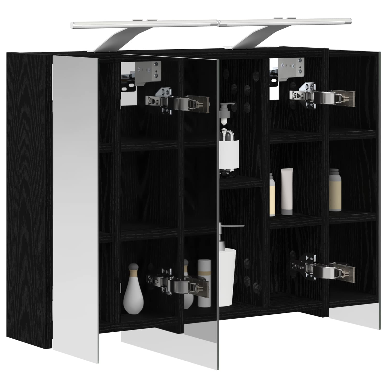 Kupaonski ormar s ogledalom Crni hrast 60 x 14,5 x 50 cm
