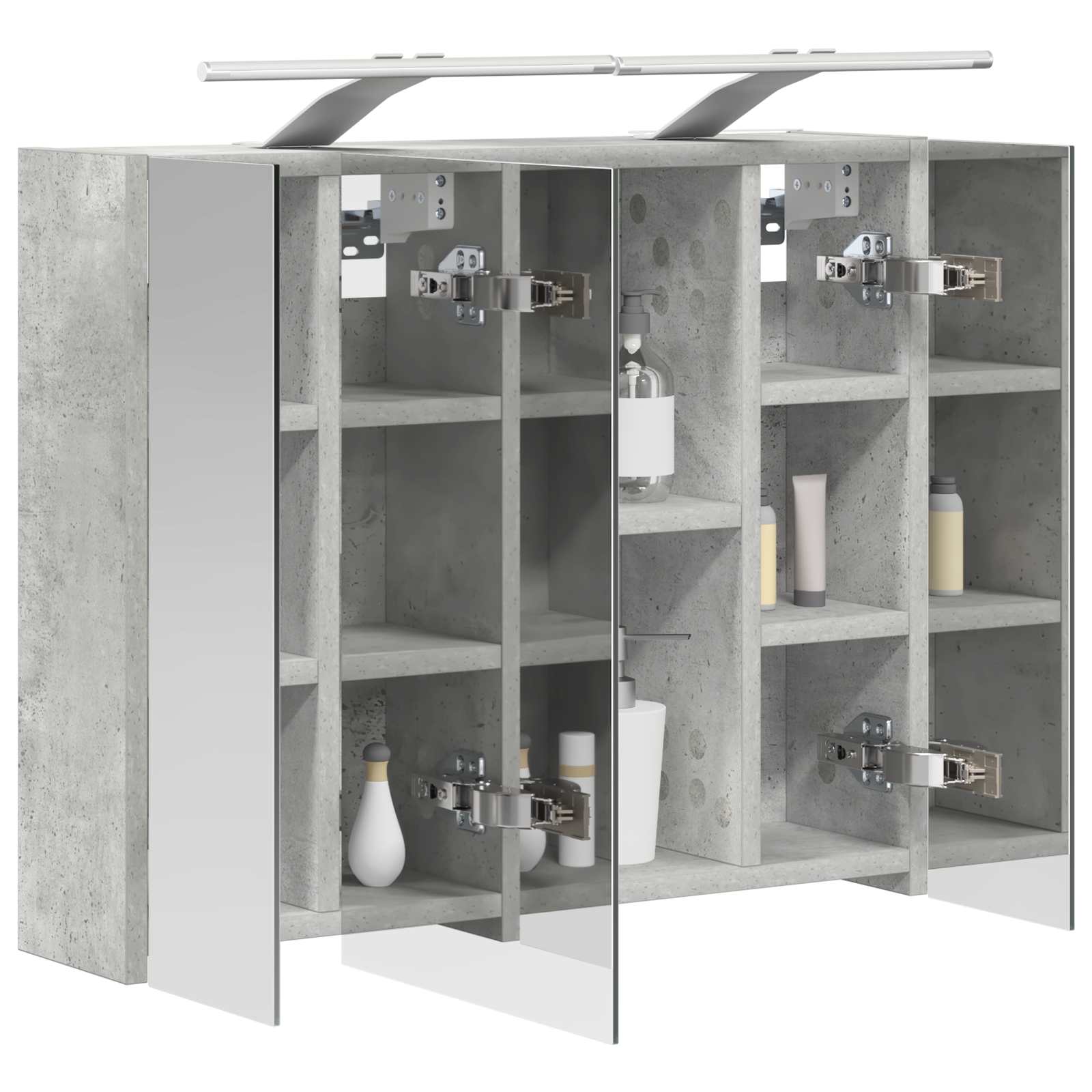 Kupaonski ormar s ogledalom Betonski sivi 60 x 14,5 x 50 cm