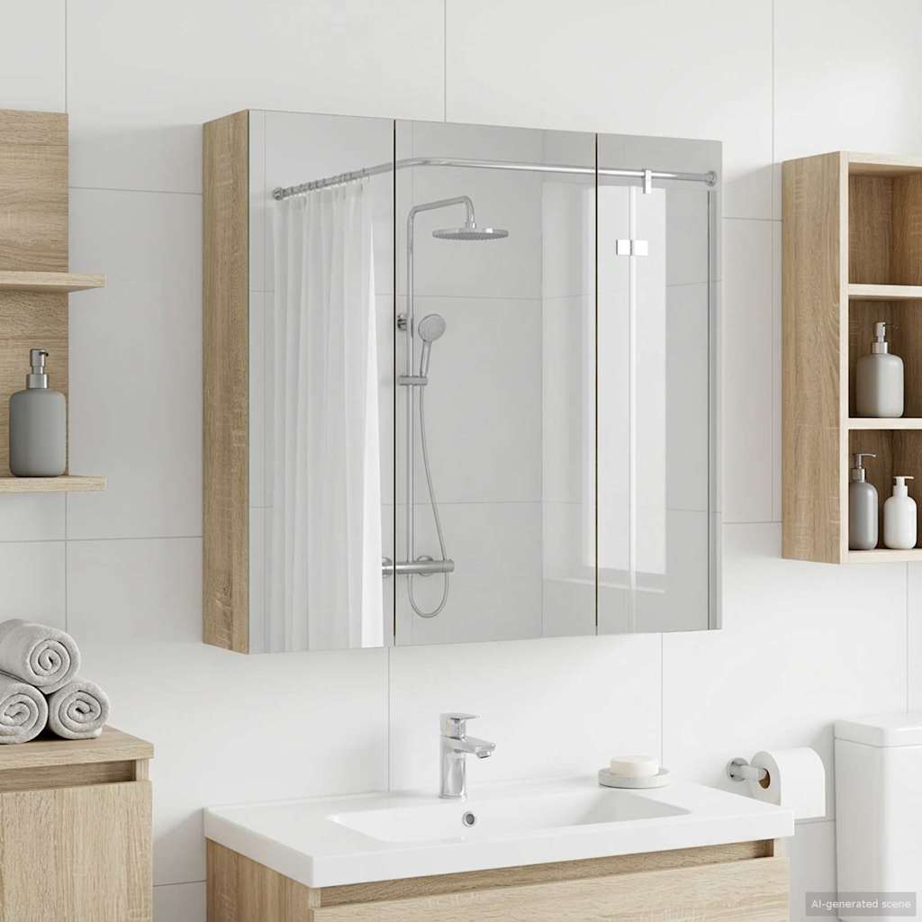 Kupaonski ormar s ogledalom Sonoma hrast 70 x 14,5 x 70 cm
