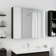 Kupaonski ormar s ogledalom Crni hrast 80 x 14.5 x 70 cm