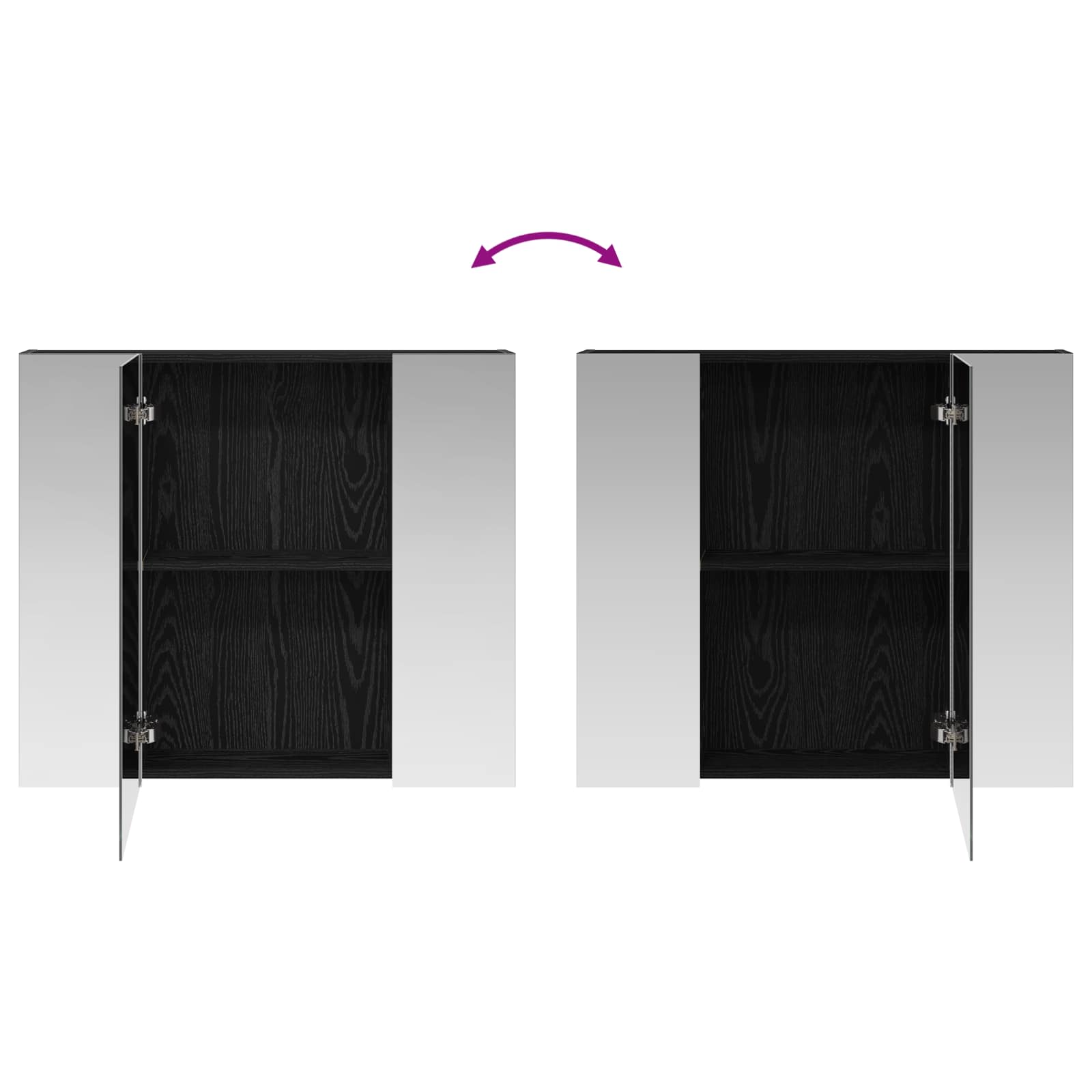 Kupaonski ormar s ogledalom Zidne Crni hrast 80 x 14.5 x 70 cm