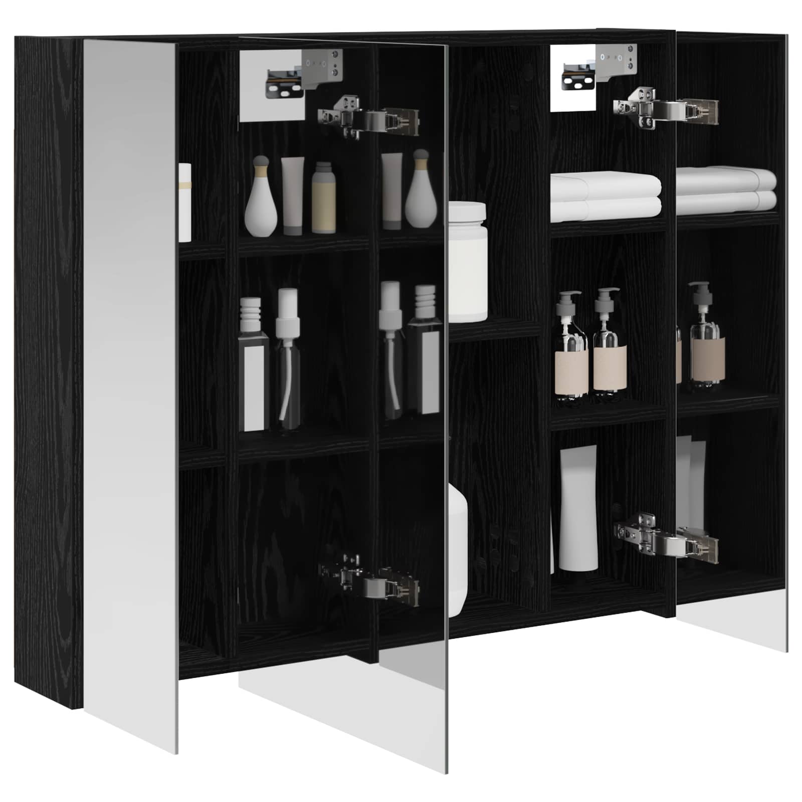 Kupaonski ormar s ogledalom Crni hrast 80 x 14.5 x 70 cm