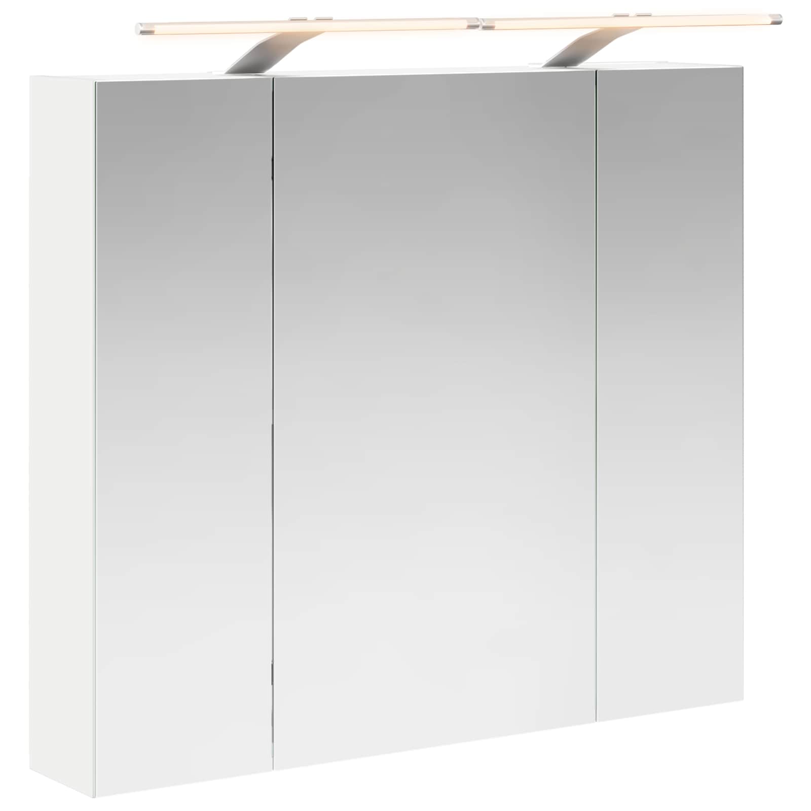 Kupaonski ormar s ogledalom s policom Bijelo 80 x 14.5 x 70 cm