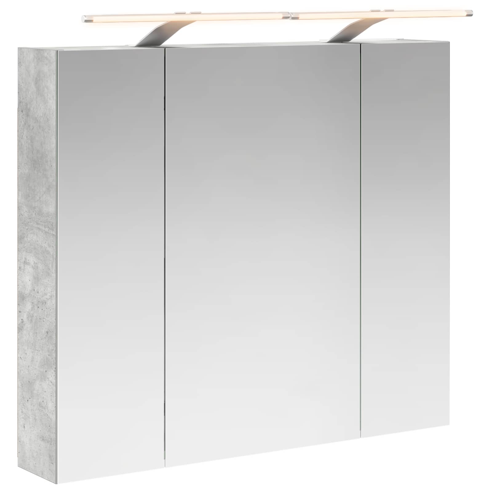 Kupaonski ormar s ogledalom Betonski sivi 80 x 14.5 x 70 cm