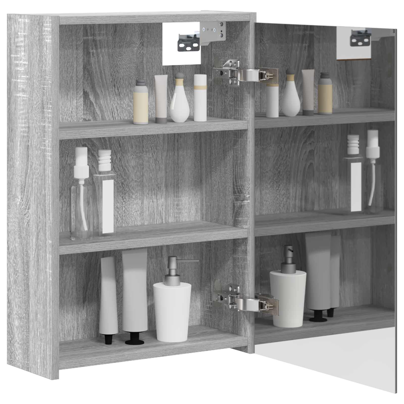Kupaonski ormar s ogledalom Zidne Siva Sonoma 43 x 16 x 62.5 cm