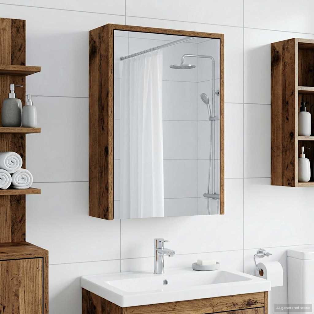 Kupaonski ormar s ogledalom Staro drvo 43 x 16 x 62.5 cm