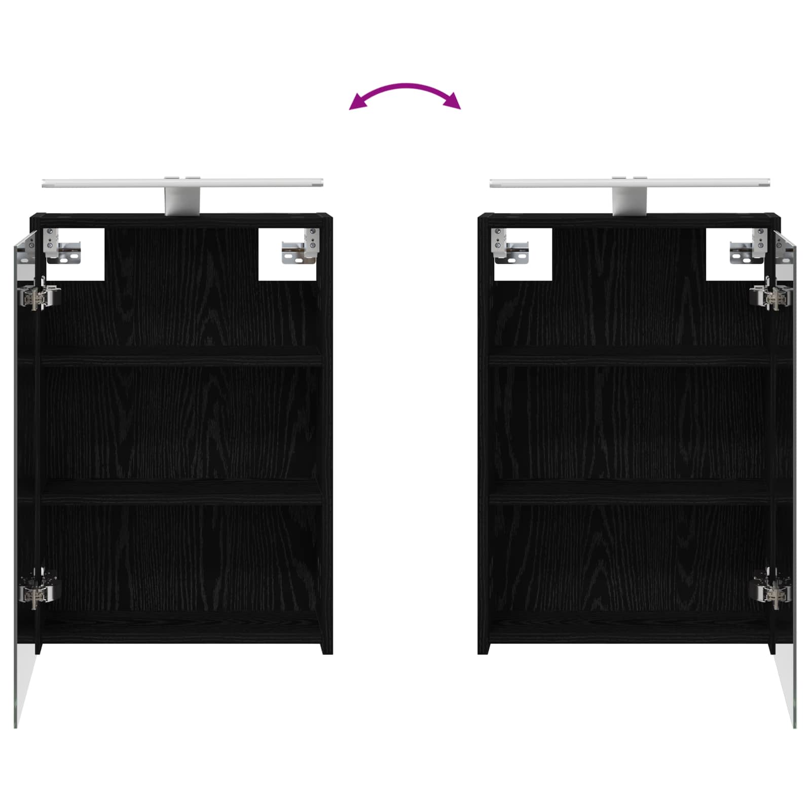 Kupaonski ormar s ogledalom Zidne Crni hrast 43 x 16 x 62.5 cm