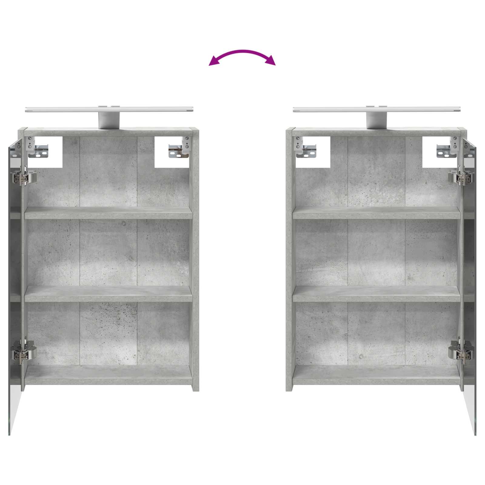 Kupaonski ormar s ogledalom Betonski sivi 43 x 16 x 62.5 cm