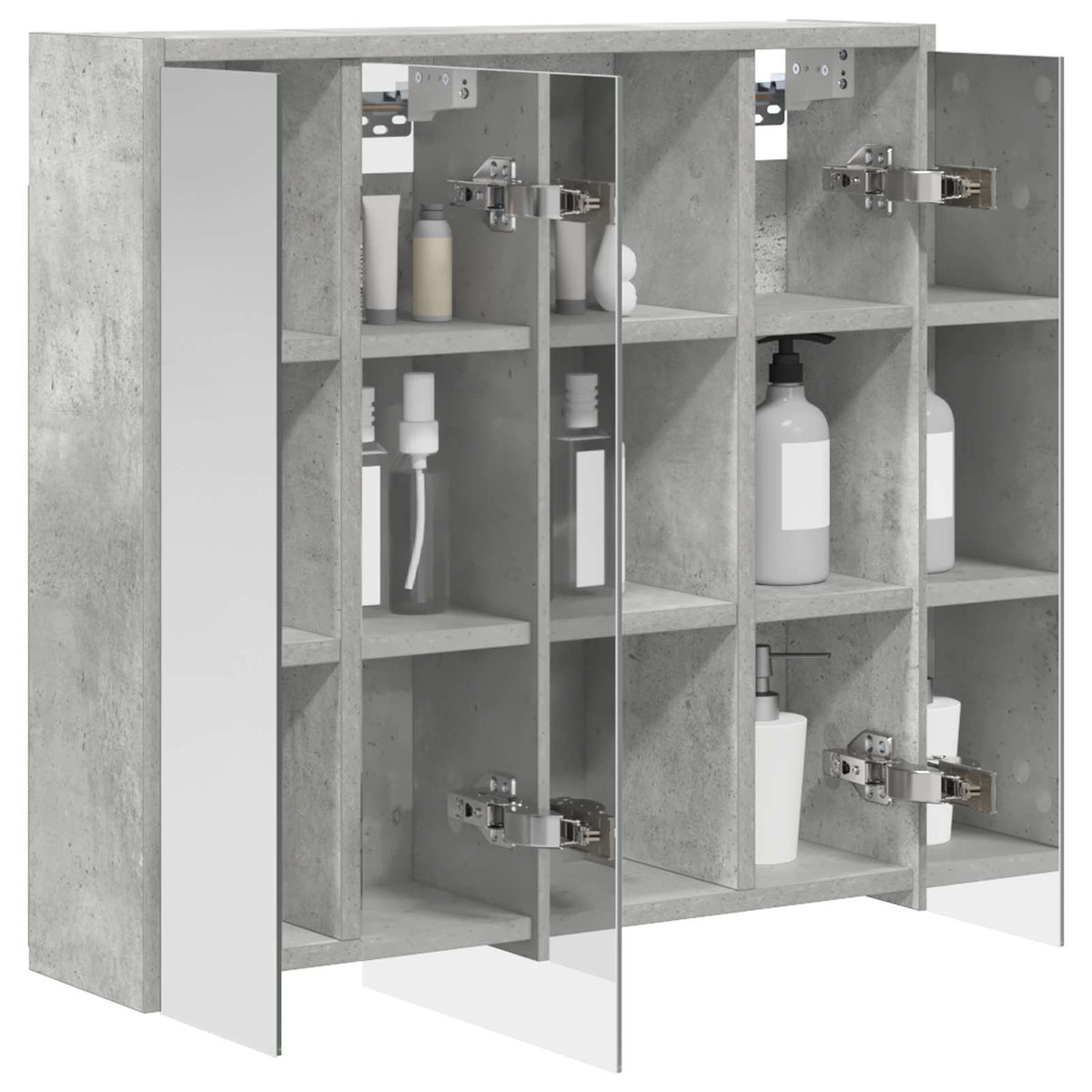 Kupaonski ormar s ogledalom Betonski sivi 63,5 x 16 x 62,5 cm