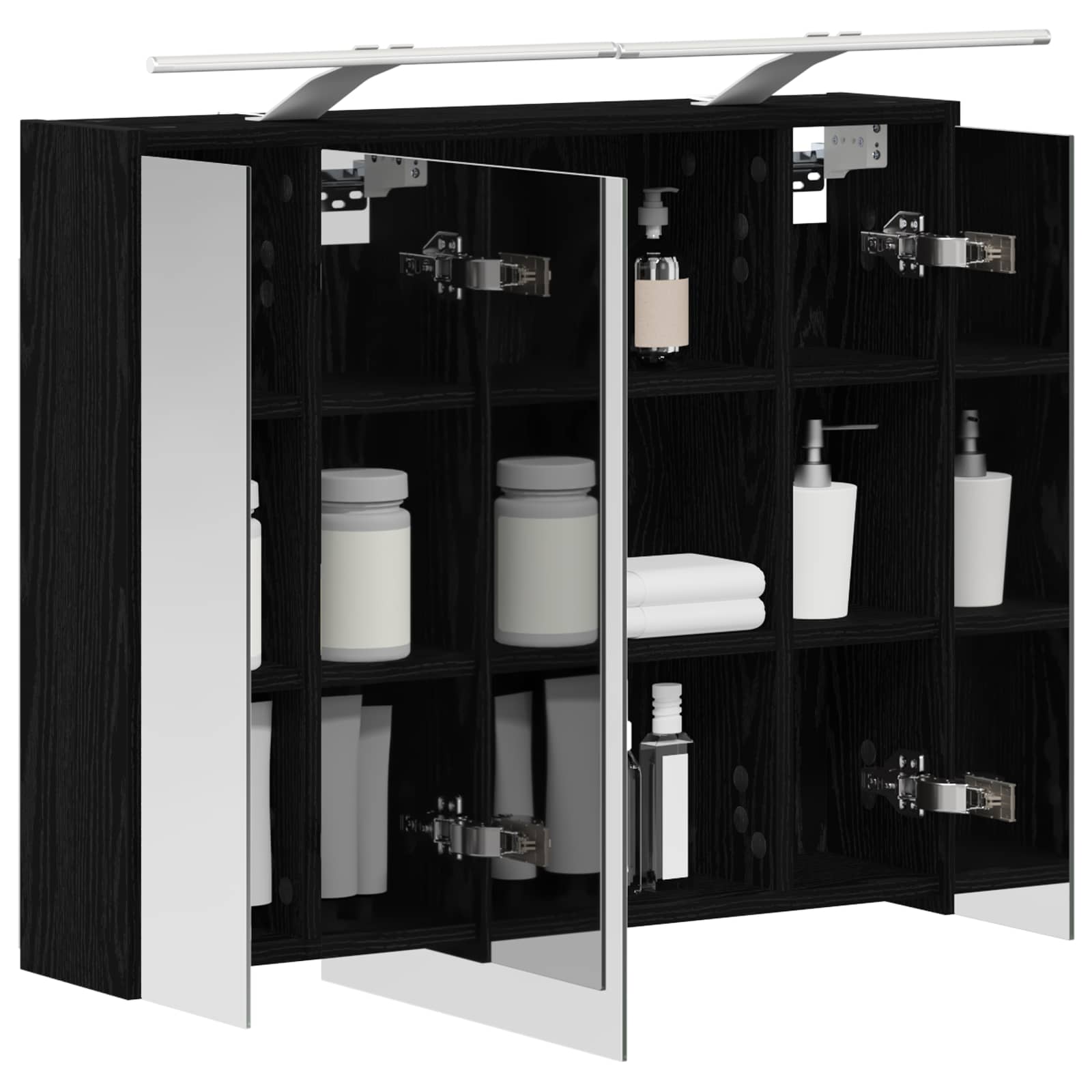 Kupaonski ormar s ogledalom Crni hrast 73,5 x 16 x 62,5 cm