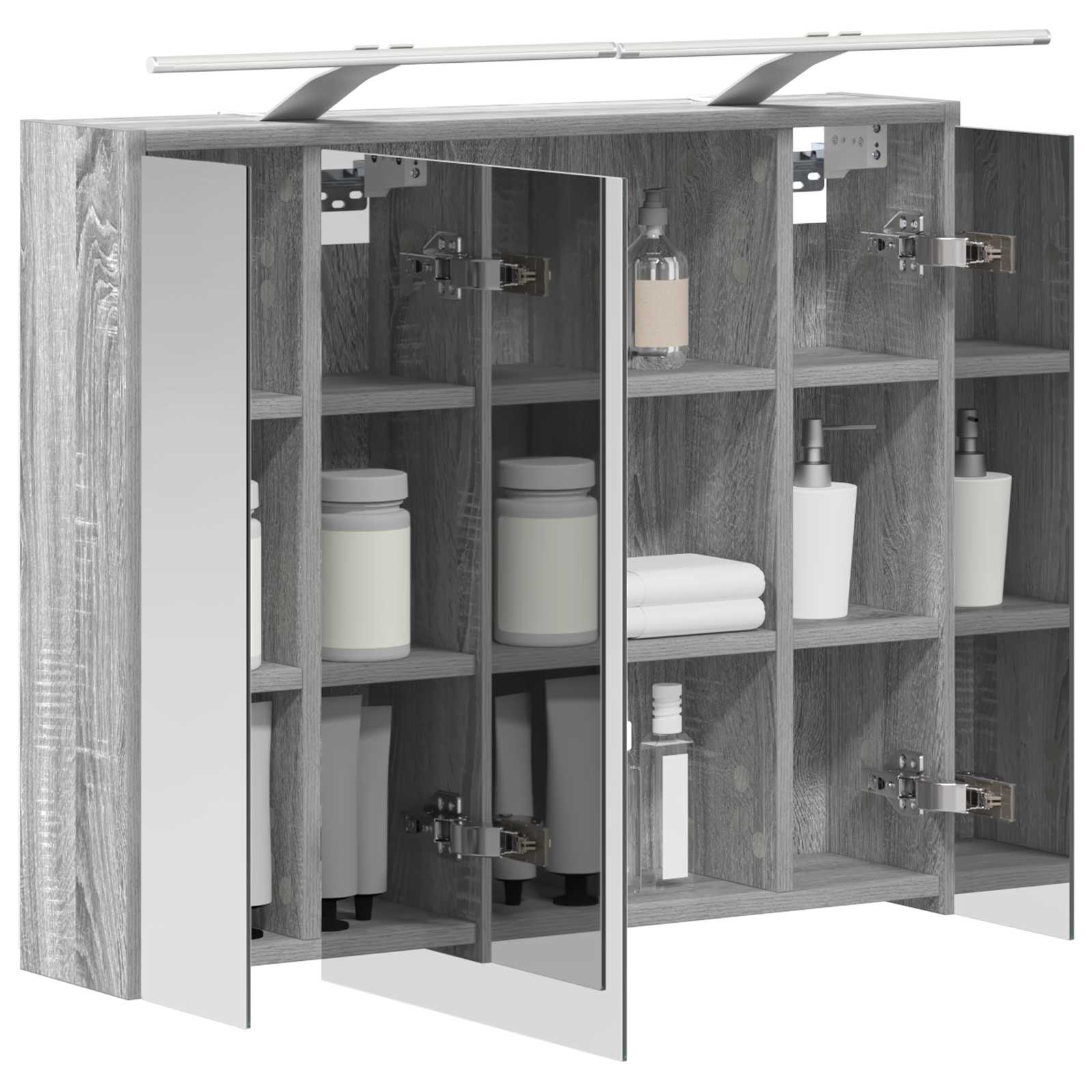 Kupaonski ormar s ogledalom Siva Sonoma 73,5 x 16 x 62,5 cm