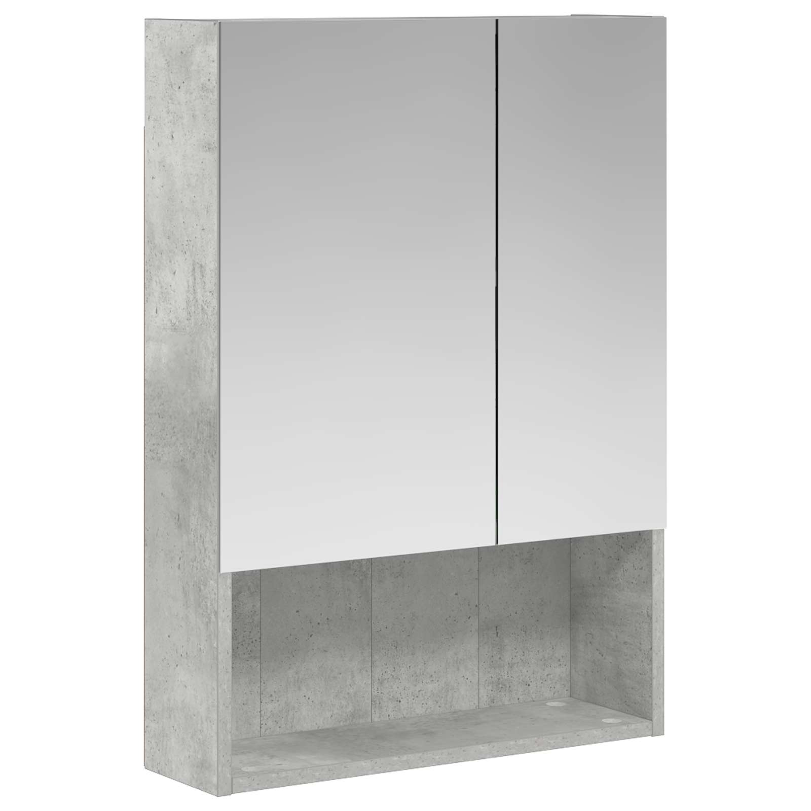 Kupaonski ormar s ogledalom Betonski sivi 50 x 14,5 x 70 cm