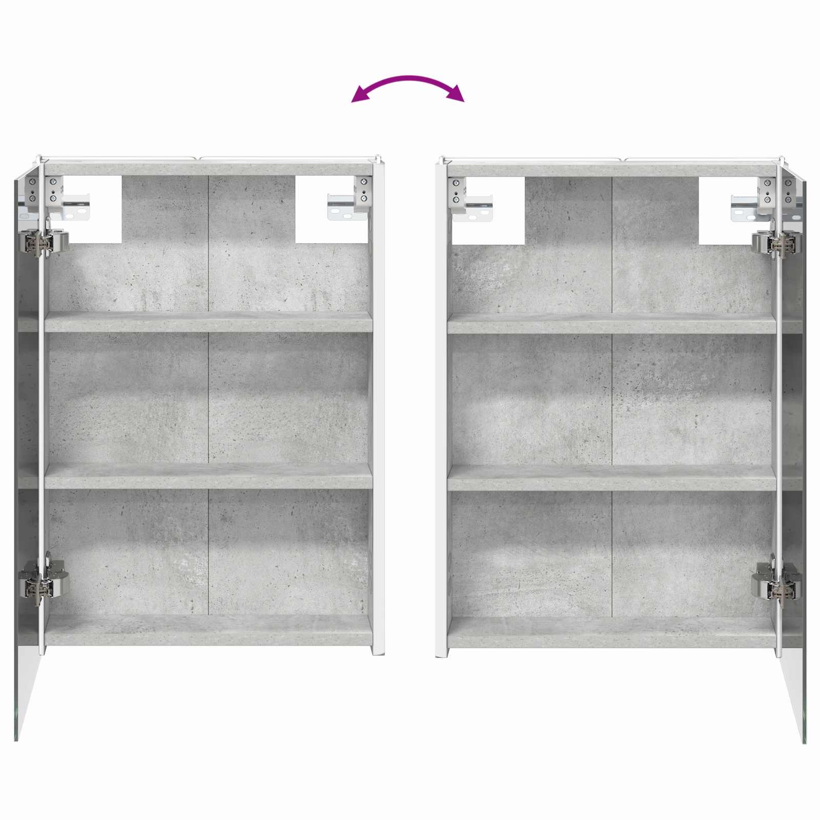 Kupaonski ormar s ogledalom Betonski sivi 43 x 11,5 x 60,5 cm