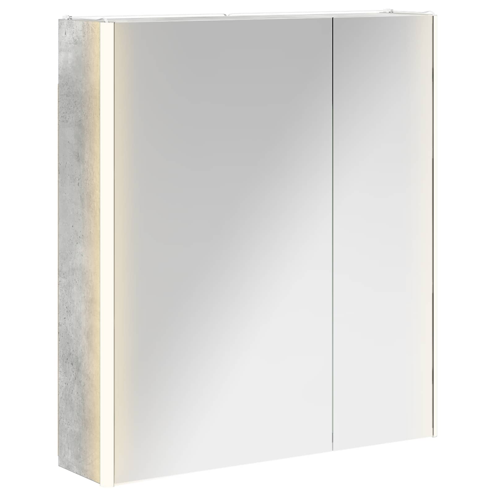 Kupaonski ormar s ogledalom Betonski sivi 63,5 x 15,5 x 70 cm