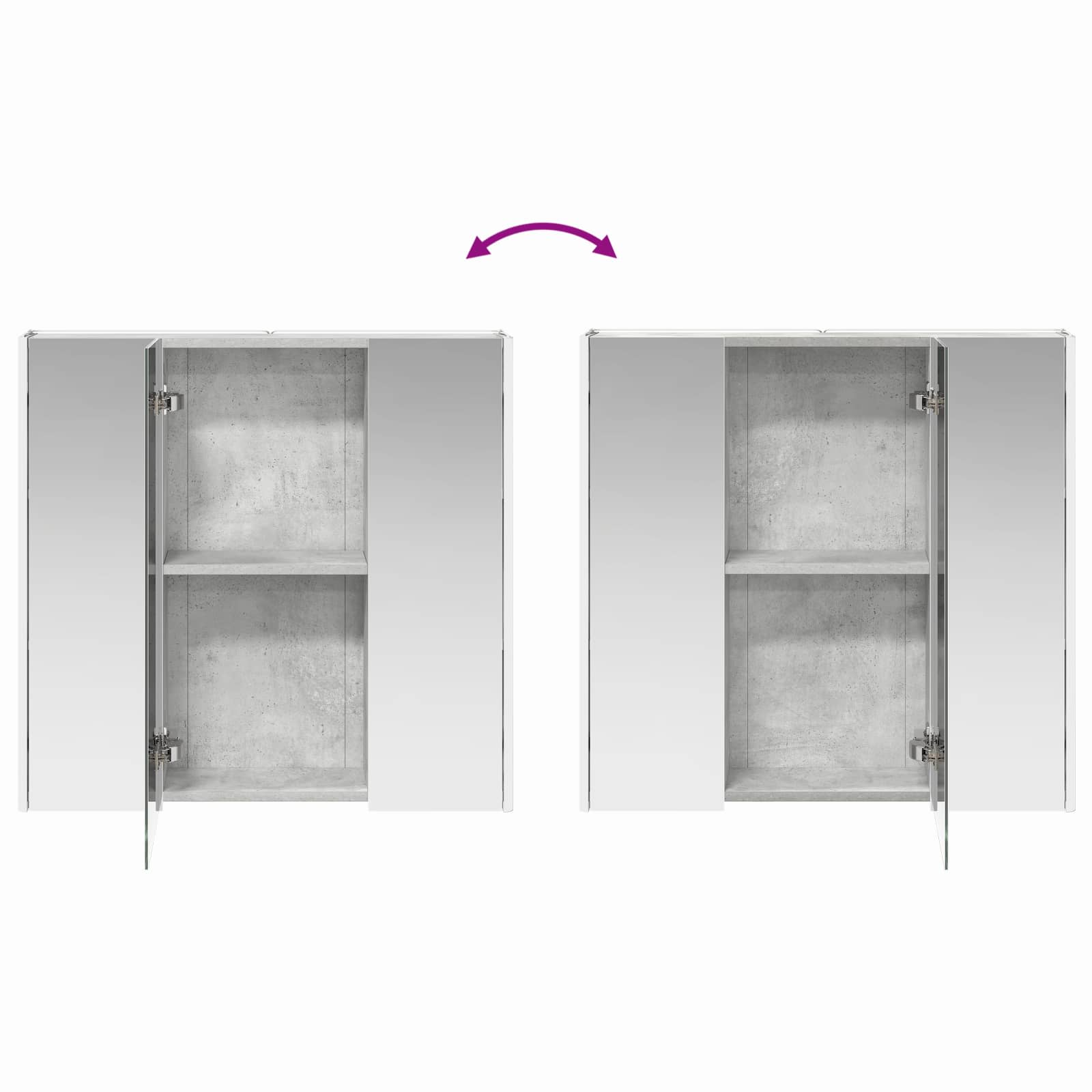 Kupaonski ormar s ogledalom Betonski sivi 73.5 x 15.5 x 70 cm