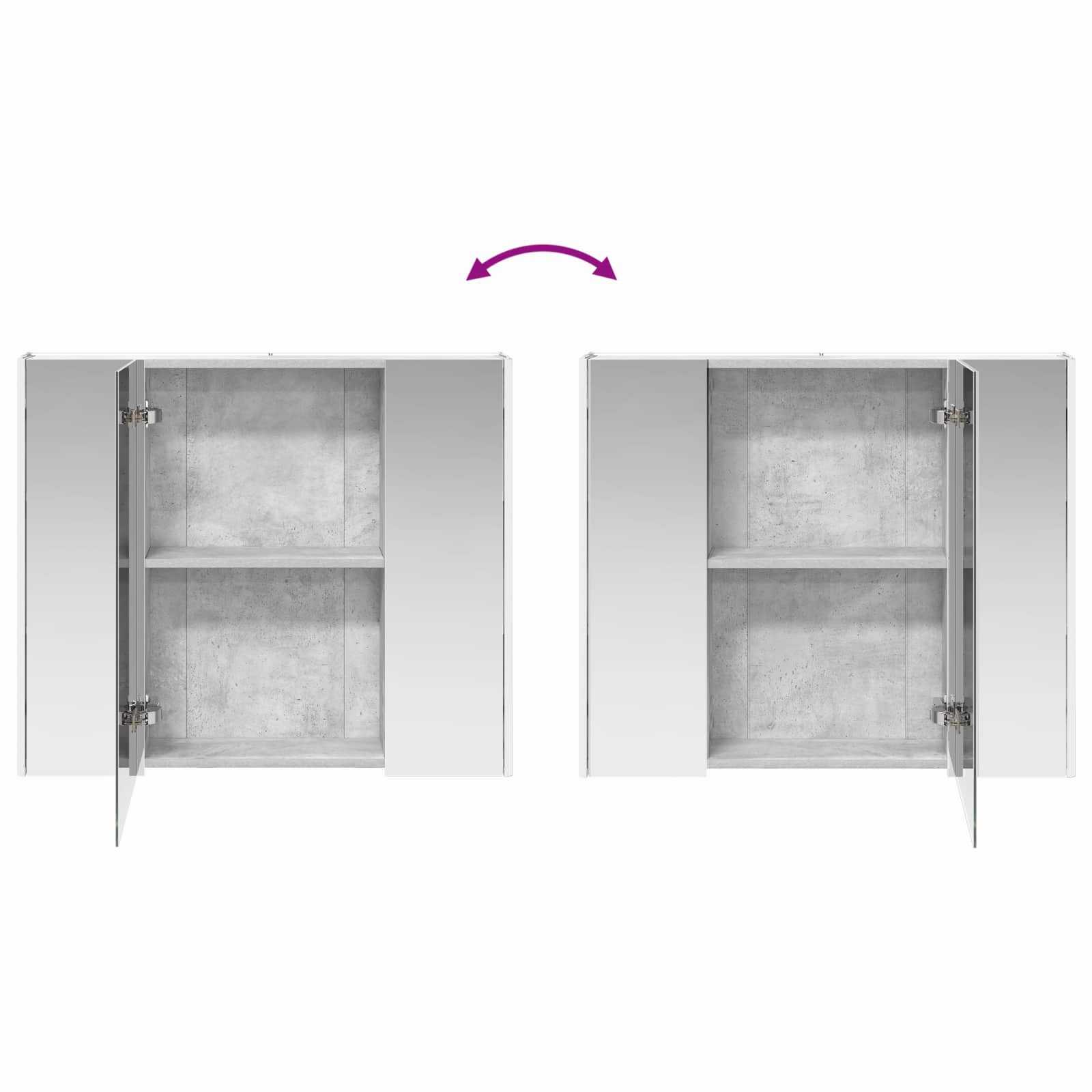 Kupaonski ormar s ogledalom Betonski sivi 83,5 x 15,5 x 70 cm