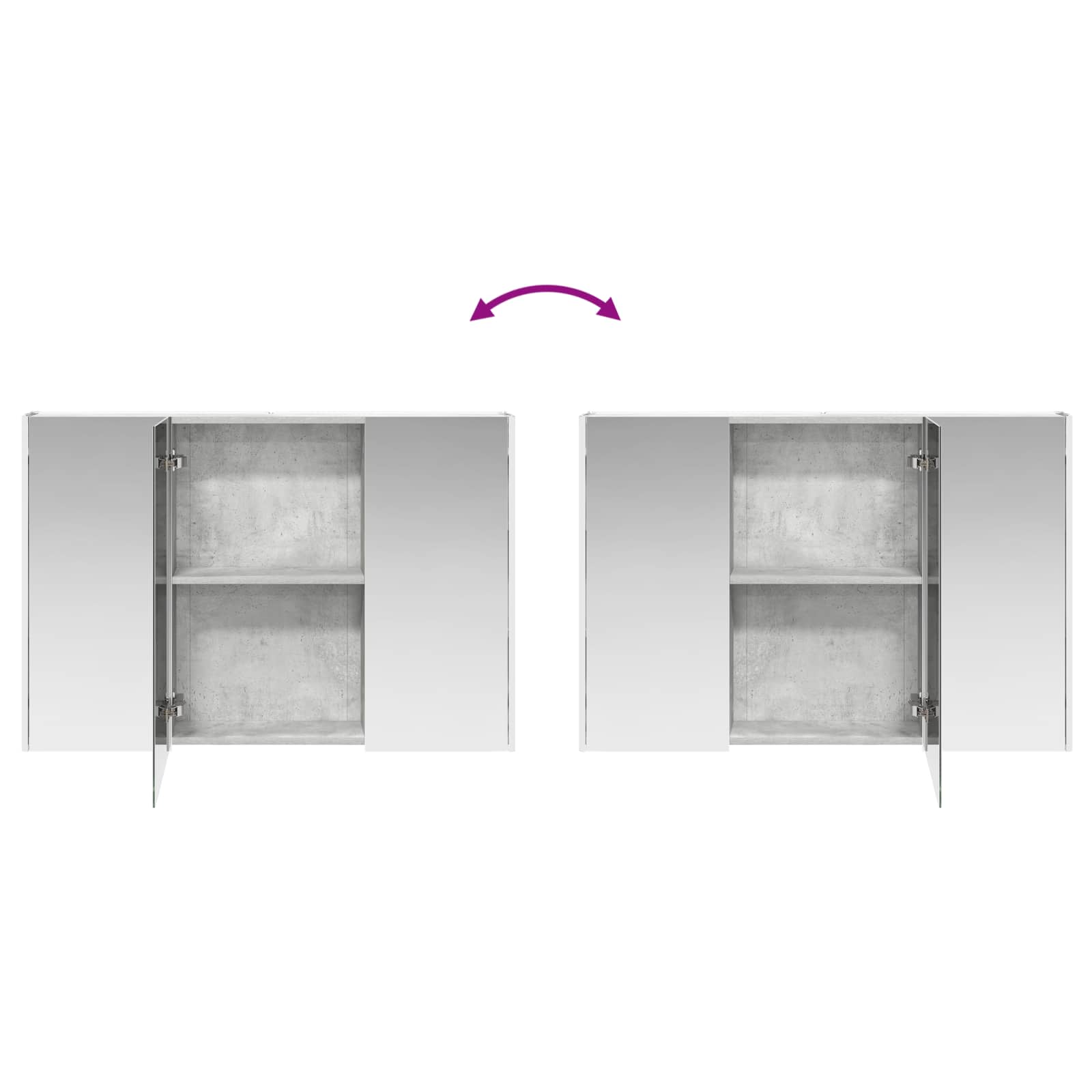 Kupaonski ormar s ogledalom Betonski sivi 103,5 x 15,5 x 70 cm