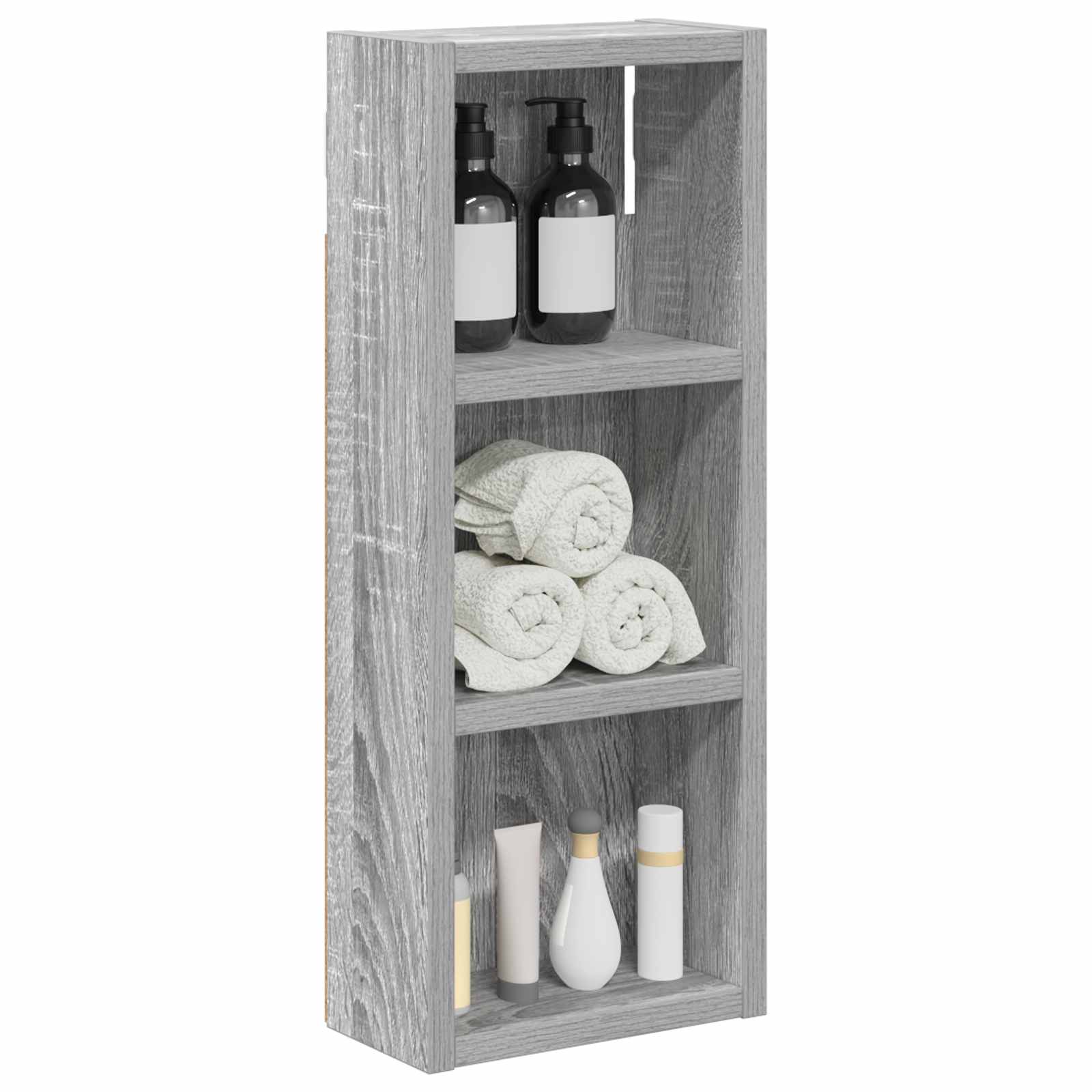 Kupaonski zidni ormarić s policom Sivi Sonoma 20 x 10 x 50 cm