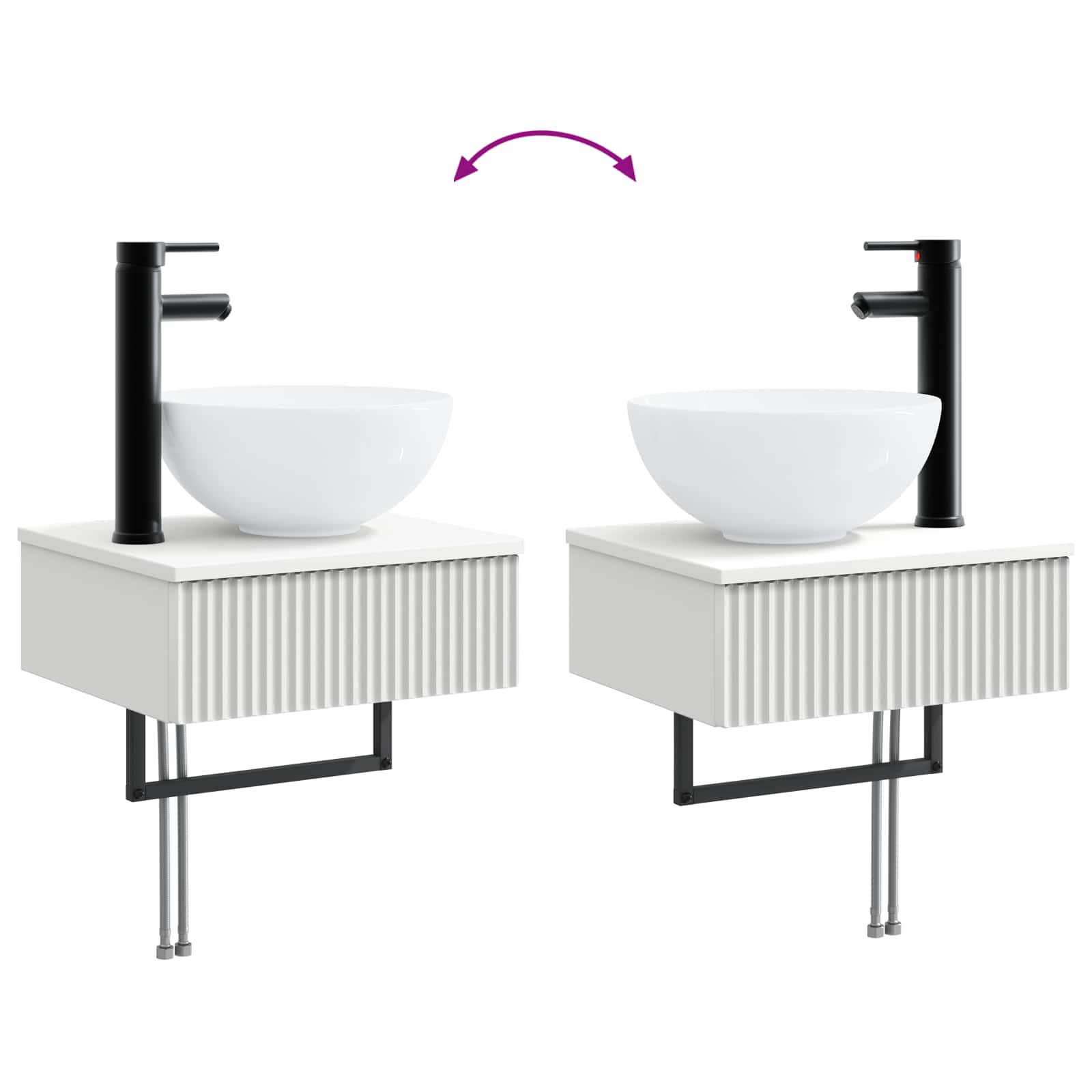 Set ormarića za kupaonicu 4 pcs Bijela 100 x 14,5 x 70 cm