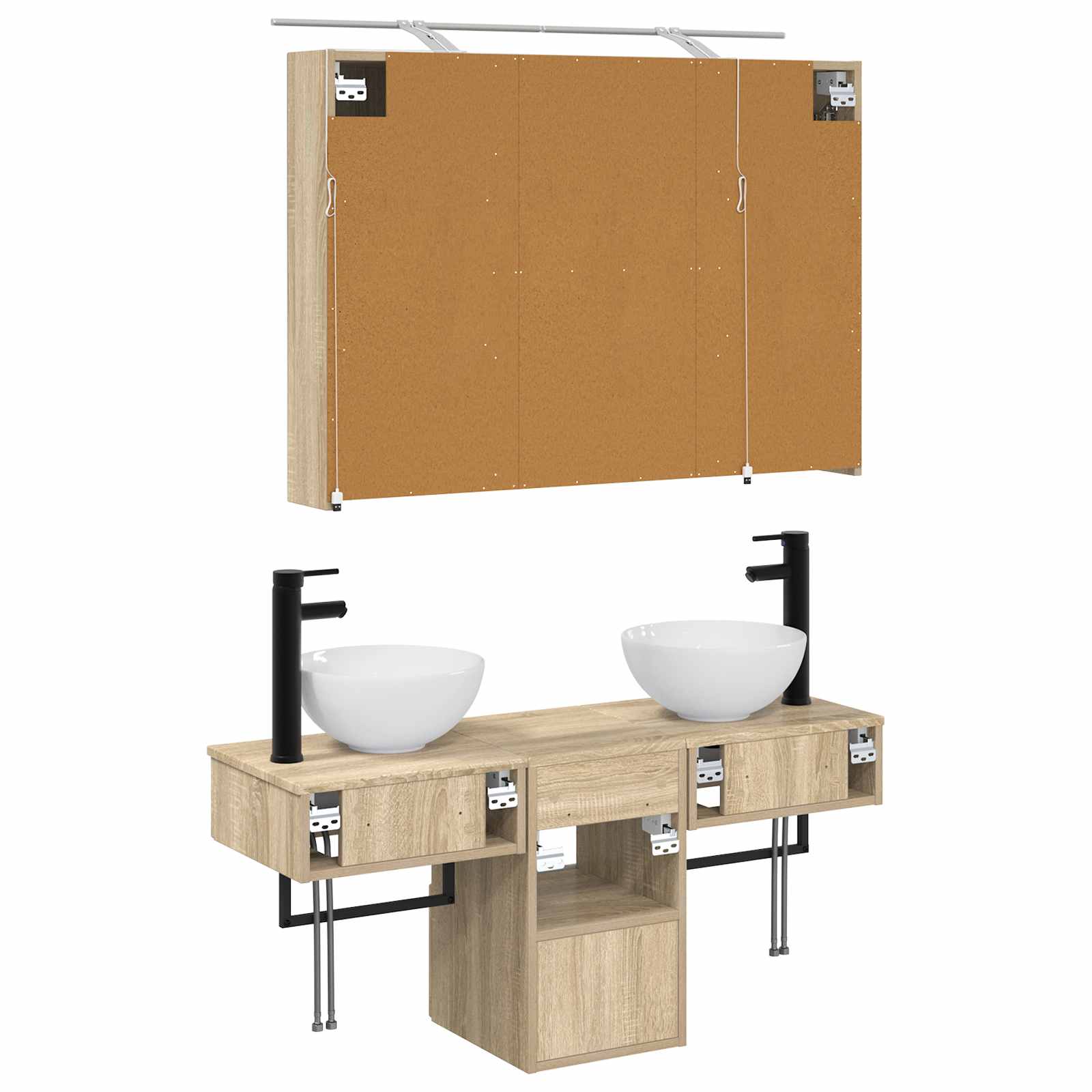 Set ormarića za kupaonicu 4 pcs Hrast sonoma 100 x 14,5 x 70 cm