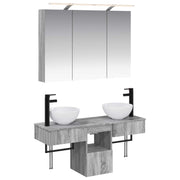 Set ormarića za kupaonicu 4 pcs Siva Sonoma 100 x 14,5 x 70 cm