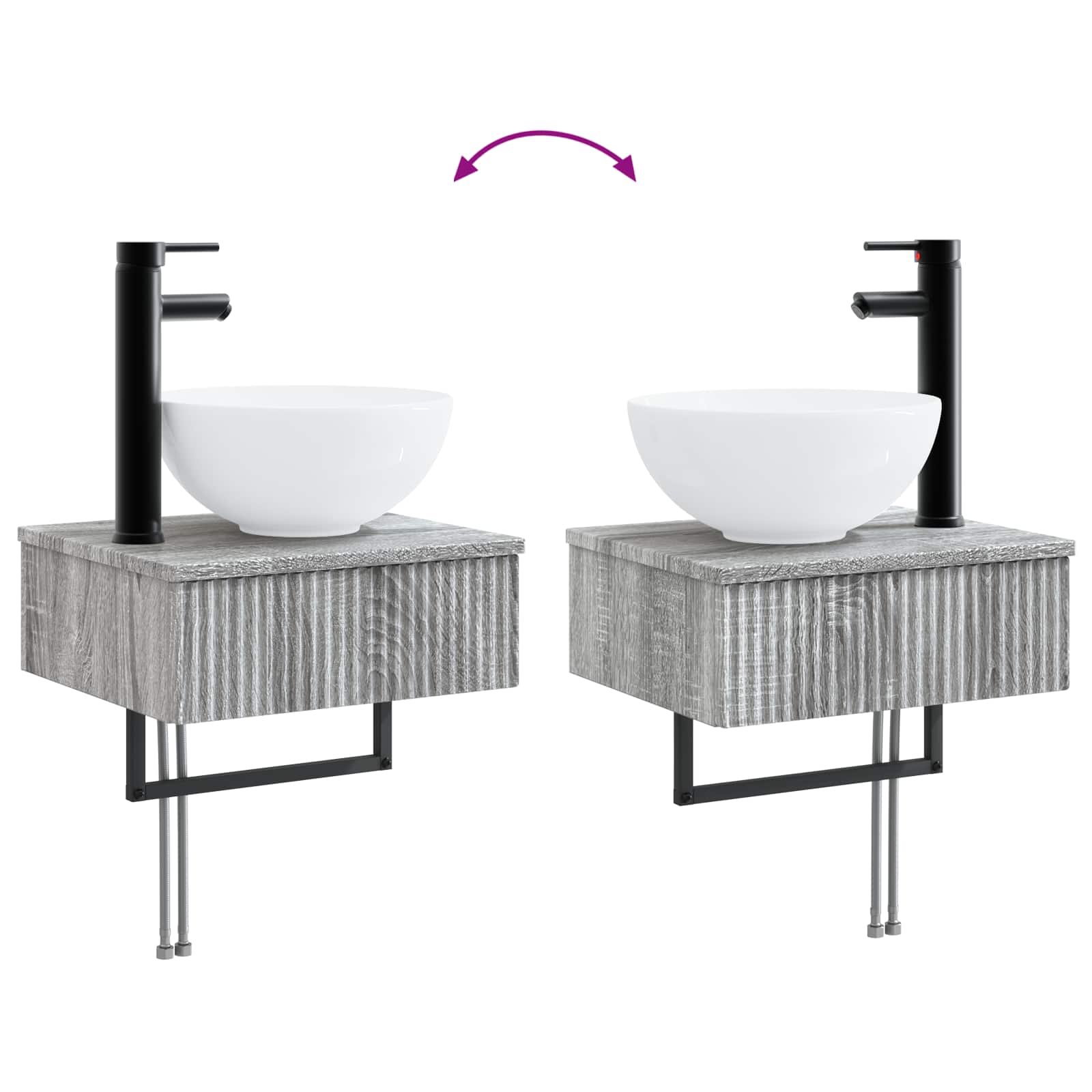 Set ormarića za kupaonicu 4 pcs Siva Sonoma