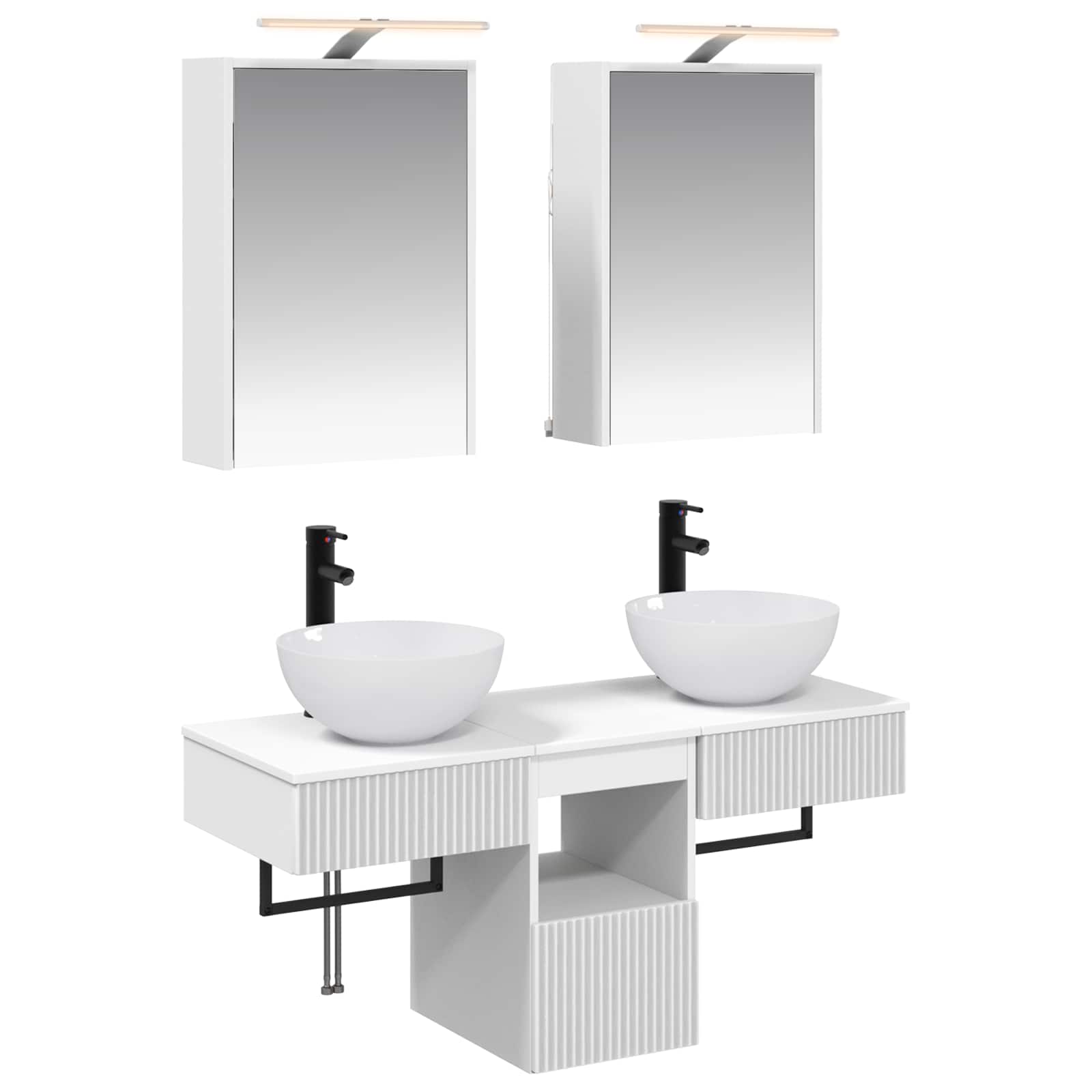 Set ormarića za kupaonicu 5 pcs Bijela 43 x 16 x 62,5 cm