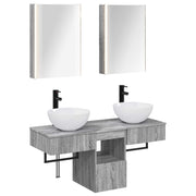 Set ormarića za kupaonicu 5 pcs Siva Sonoma 43 x 11,5 x 60,5 cm