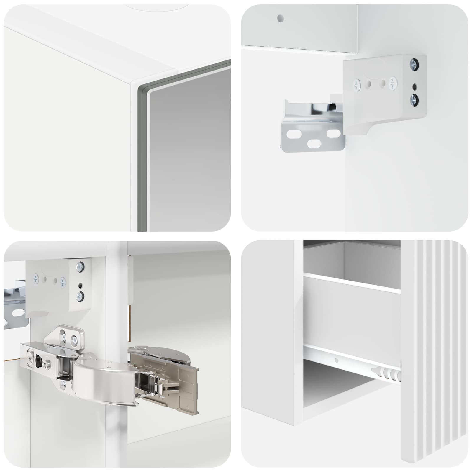 Set ormarića za kupaonicu 4 pcs Bijela 100 x 14,5 x 70 cm