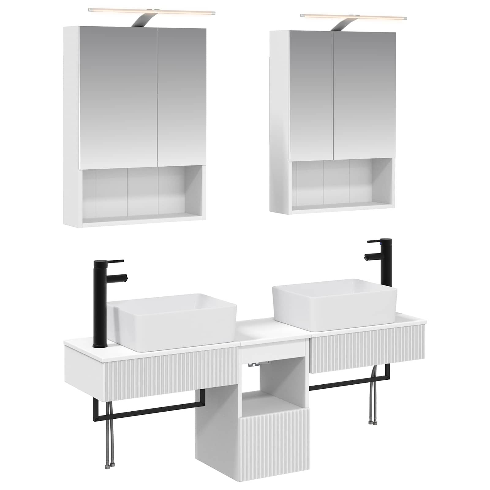 Set ormarića za kupaonicu 5 pcs Bijela 50 x 14,5 x 70 cm