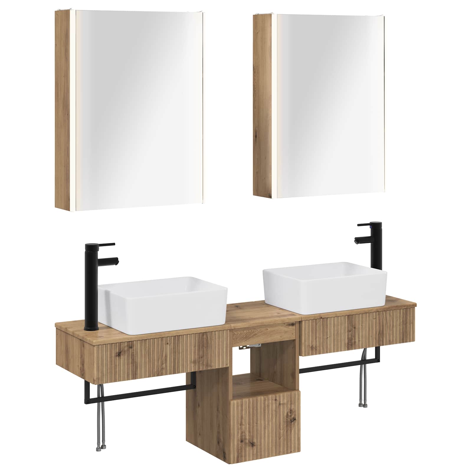 Set ormarića za kupaonicu 5 pcs Hrast artisan 53 x 15,5 x 70 cm