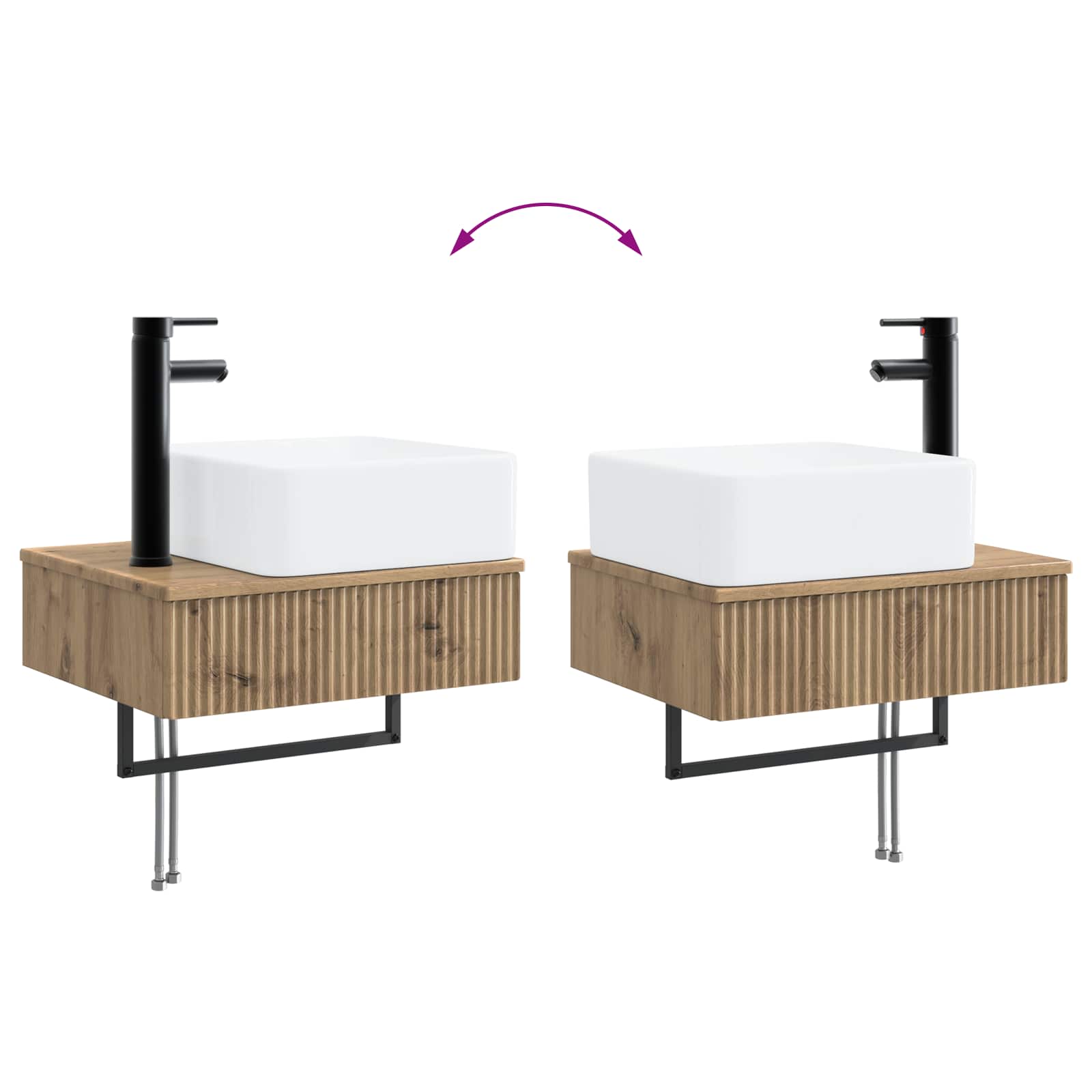 Set ormarića za kupaonicu 5 pcs Hrast artisan 53 x 15,5 x 70 cm