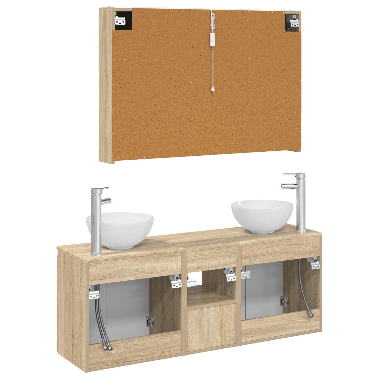 Set ormarića za kupaonicu 4 pcs Hrast sonoma