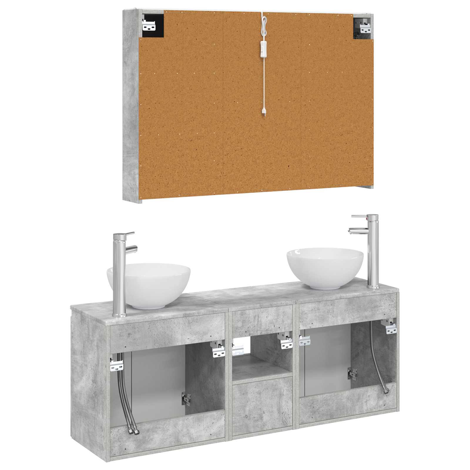 Set ormarića za kupaonicu 4 pcs Betonska siva