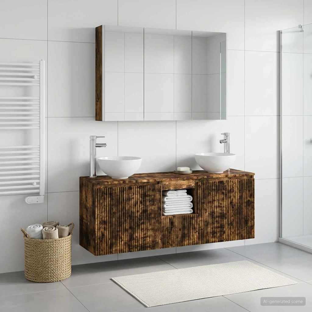Set ormarića za kupaonicu 4 pcs Dimljeni hrast