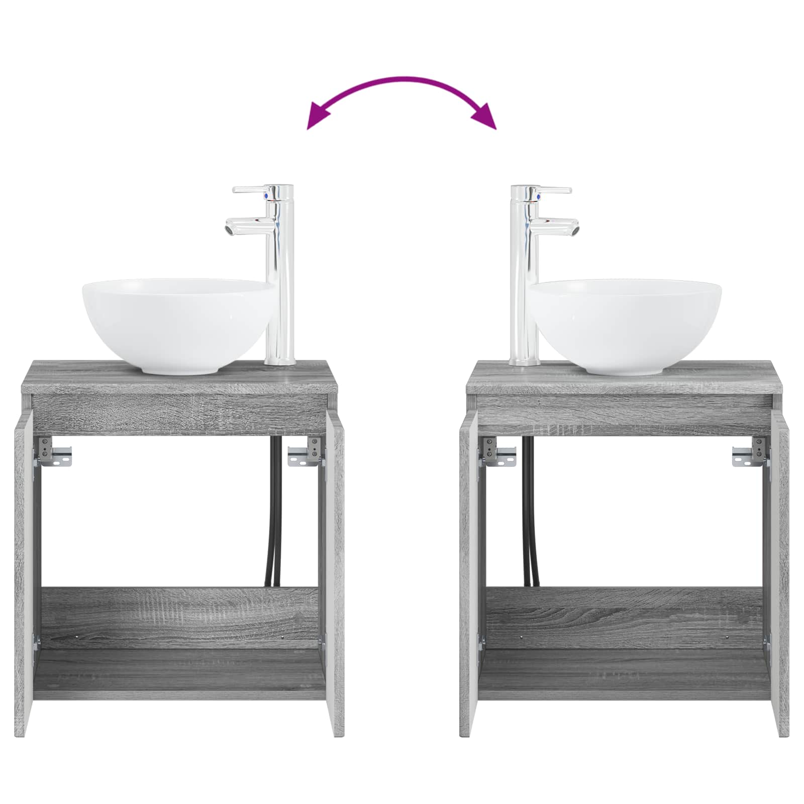Set ormarića za kupaonicu 4 pcs Siva Sonoma