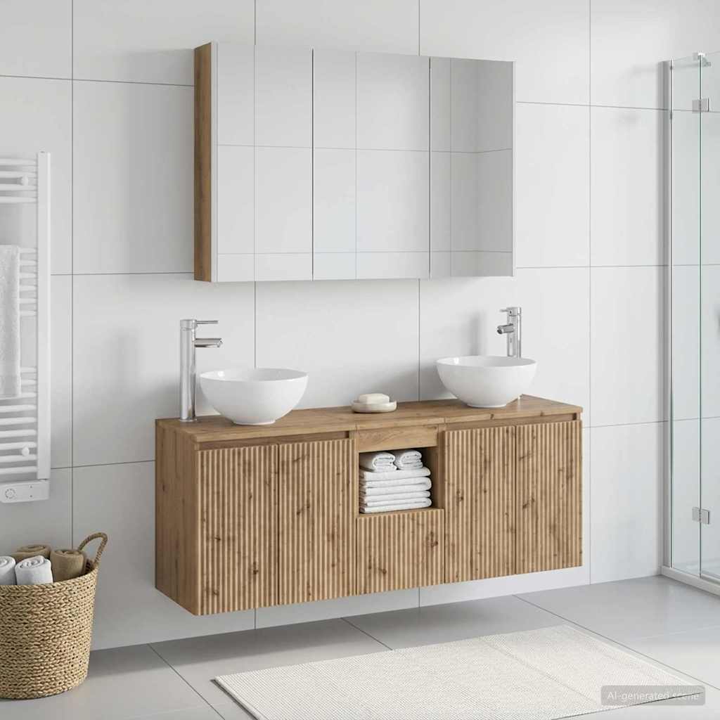 Set ormarića za kupaonicu 4 pcs Hrast artisan